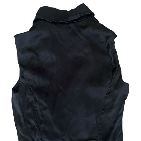 Anthropologie Women’s Blazer Black Satin Sleeveless Shorts Romper Size 2 - Picture 8 of 16